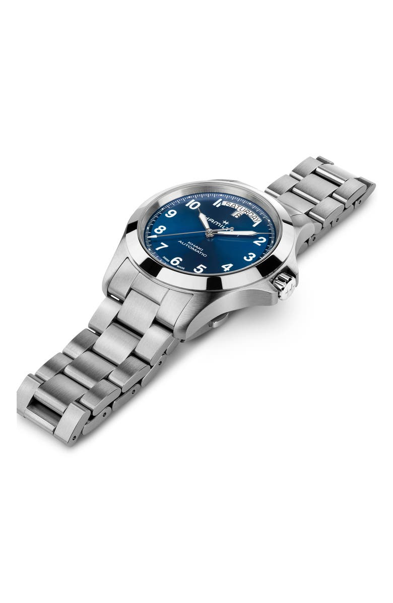 Hamilton Khaki Field Automatic Bracelet Watch, Alternate, color, Blue