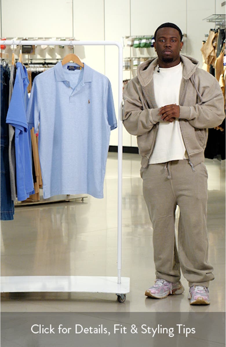 Classic Fit Solid Blue Cotton Jersey Polo, sales video thumbnail