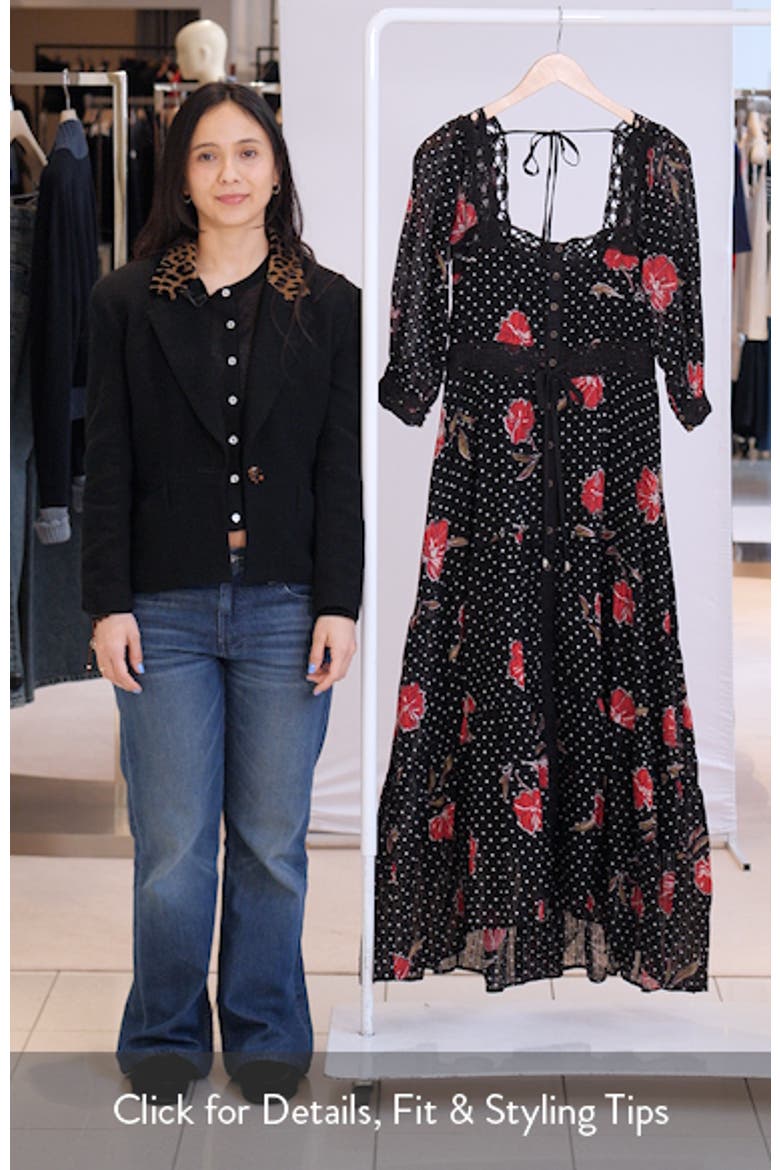 Morning Meadows Floral Lace Trim Maxi Dress video