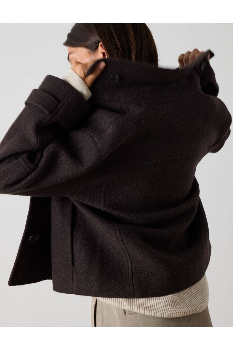 Tailored Wool Blend Short Jacket, Alternate, color, Brown