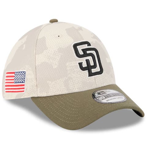 Men's New Era Light Beige/Olive San Diego Padres 2025 Armed Forces Day 39THIRTY Flex Hat