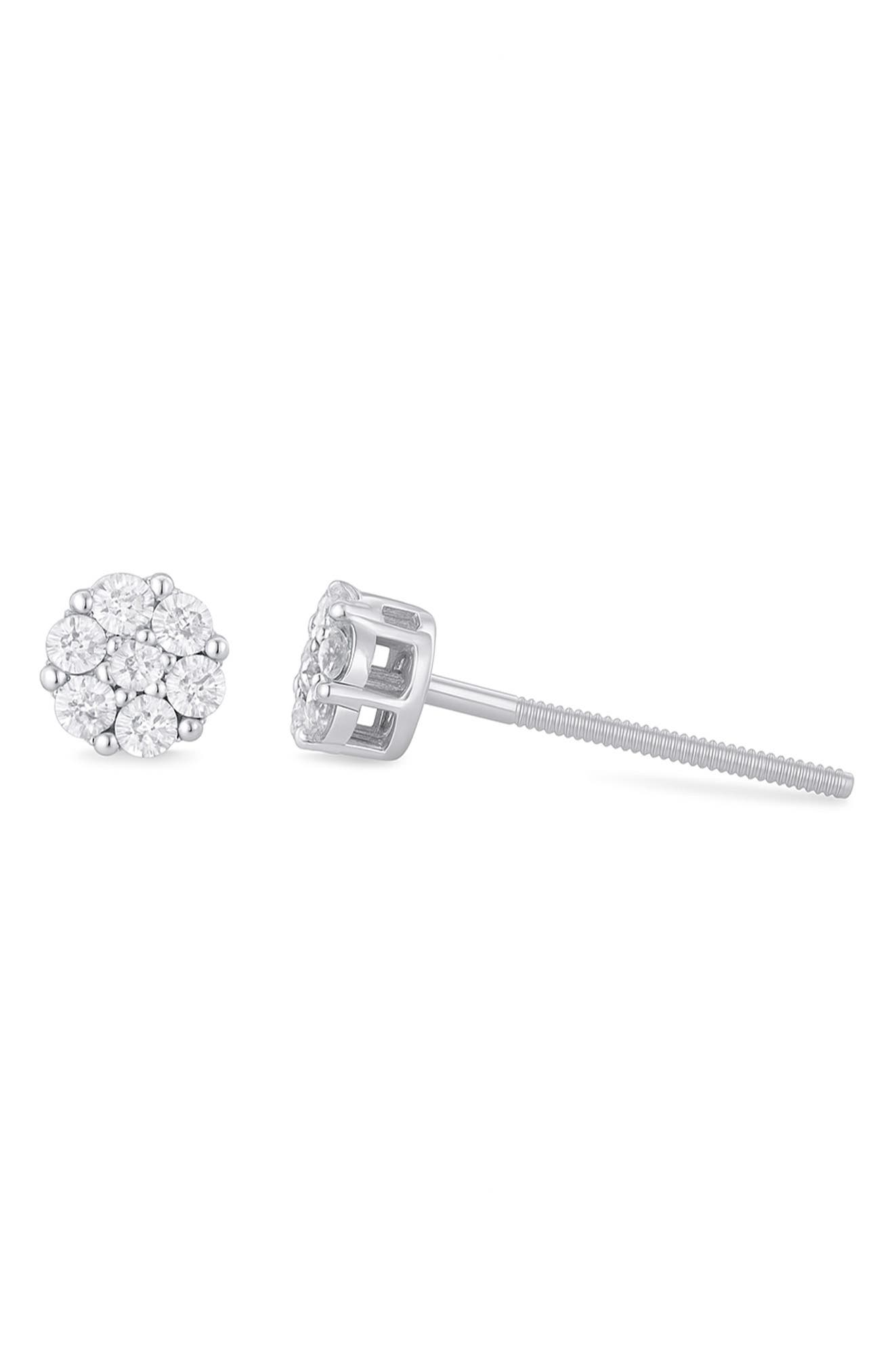LuvMyJewelry Lab Grown Diamond Cluster Stud Earrings