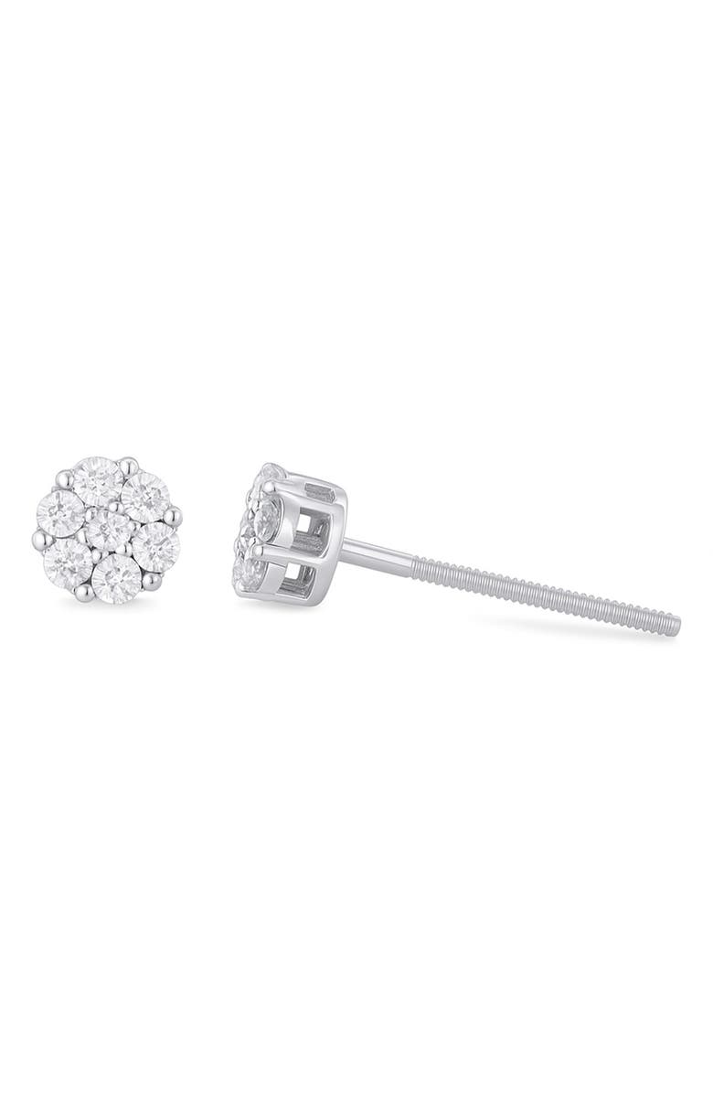 LuvMyJewelry Lab Grown Diamond Cluster Stud Earrings, Main, color, 14K White Gold