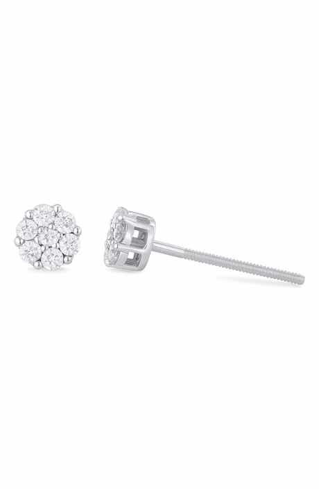 LuvMyJewelry Lab Grown Diamond Cluster Stud Earrings