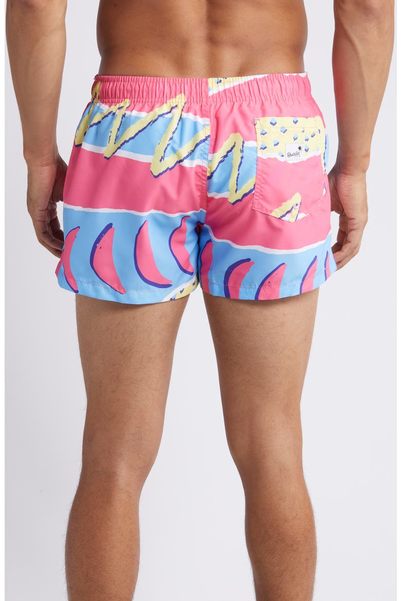 Fresh Shortie Swim Trunks, Alternate, color, BLUE MULTI
