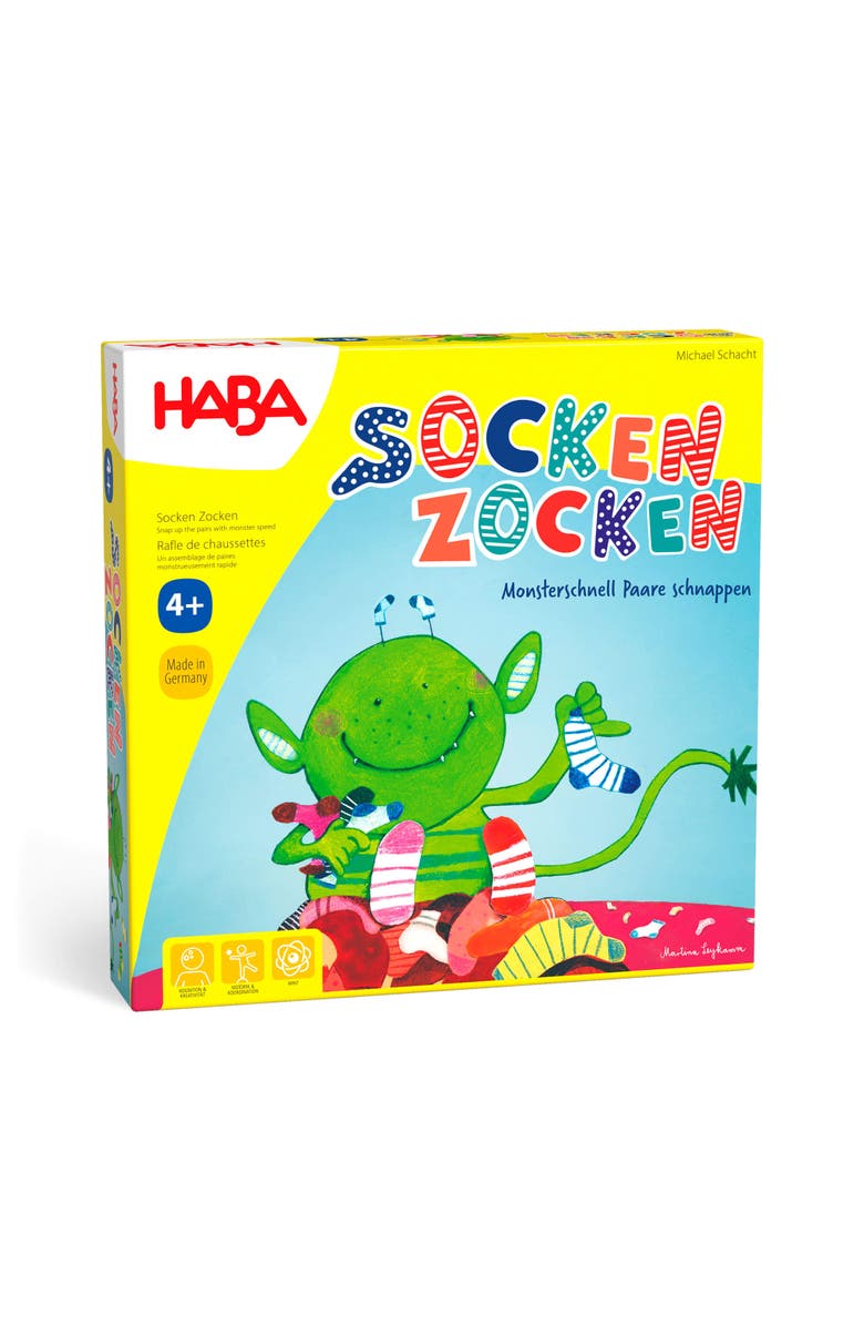 HABA Lucky Sock Matching & Memory Game for Kids 4 Year Olds & Up, Socken Zocken Family Games Kids and Adults, Made in Germany, Main, color, Yellow Multi