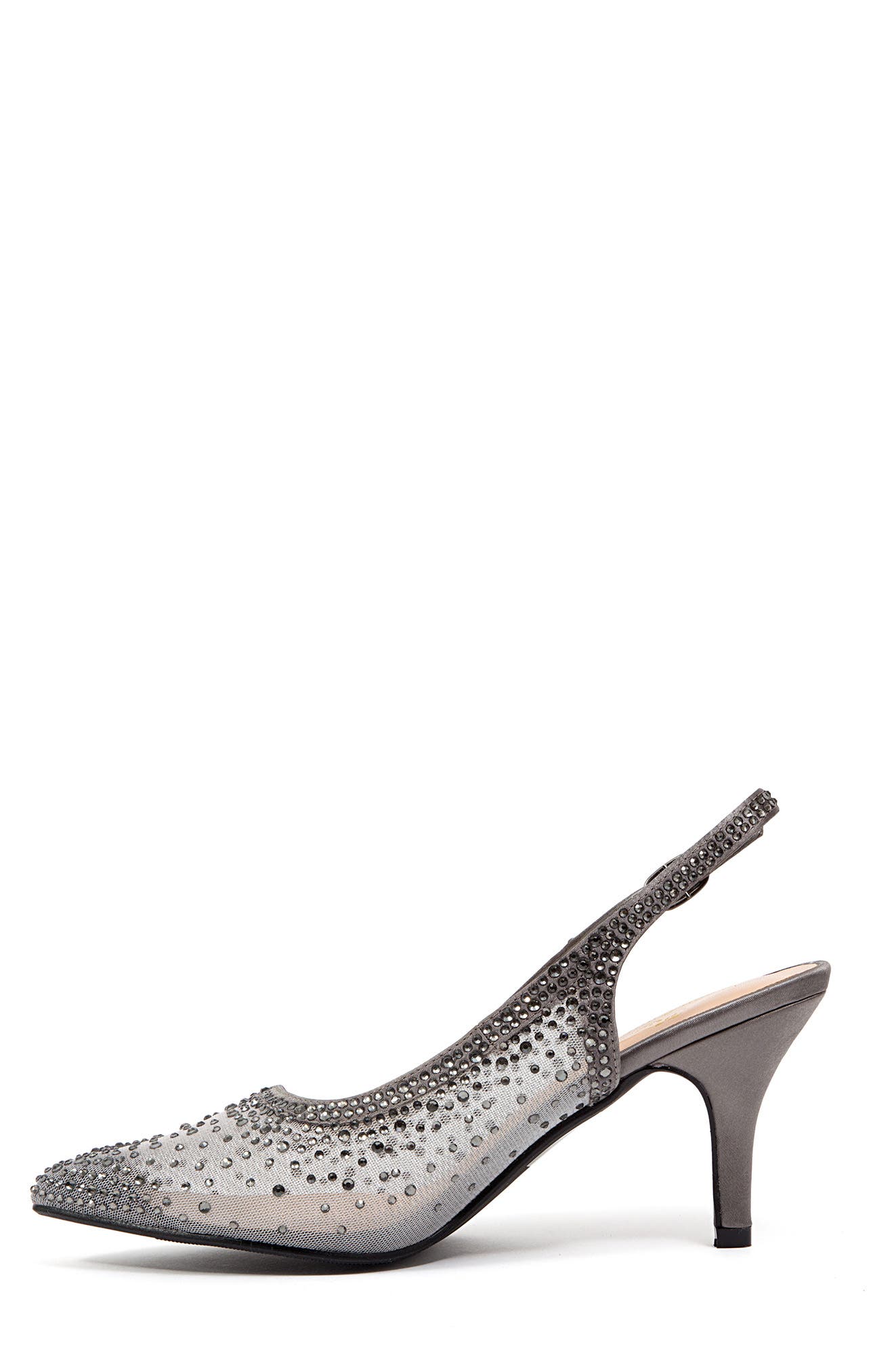 LADY COUTURE Lola Embellished Pointed Toe Slingback Pump, Alternate, color, Pewter