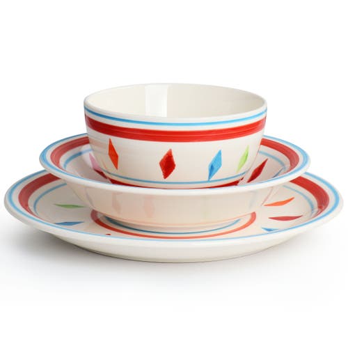 Gibson Home Heidy 12 Piece Hand Painted Durastone Dinnerware Set In Multi