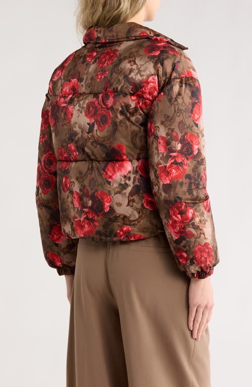 L'agence Jessi Crop Puffer Jacket In Brown