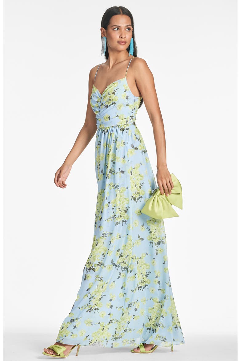 Sienna Floral Gown, Alternate, color, SKY CITRINE FLORAL