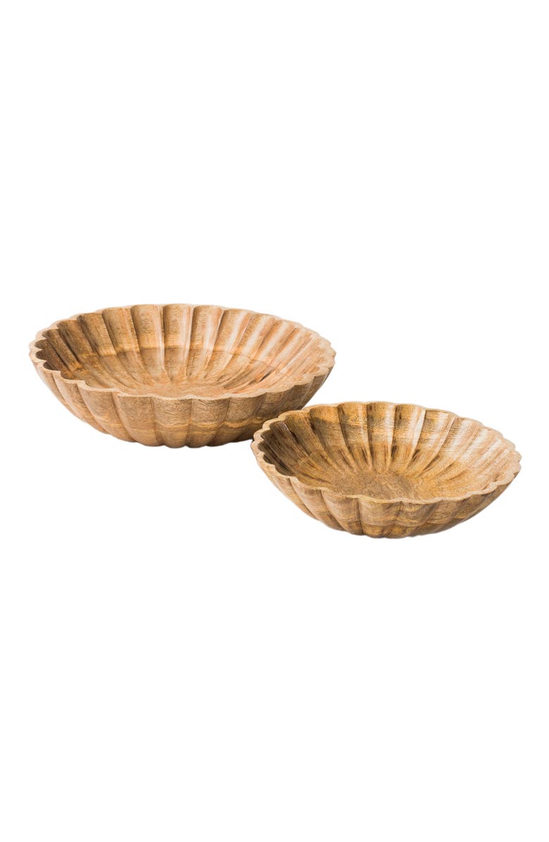 Mela Artisans Scallop Serenity Bowls - Natural, Alternate, color, Beige Brown