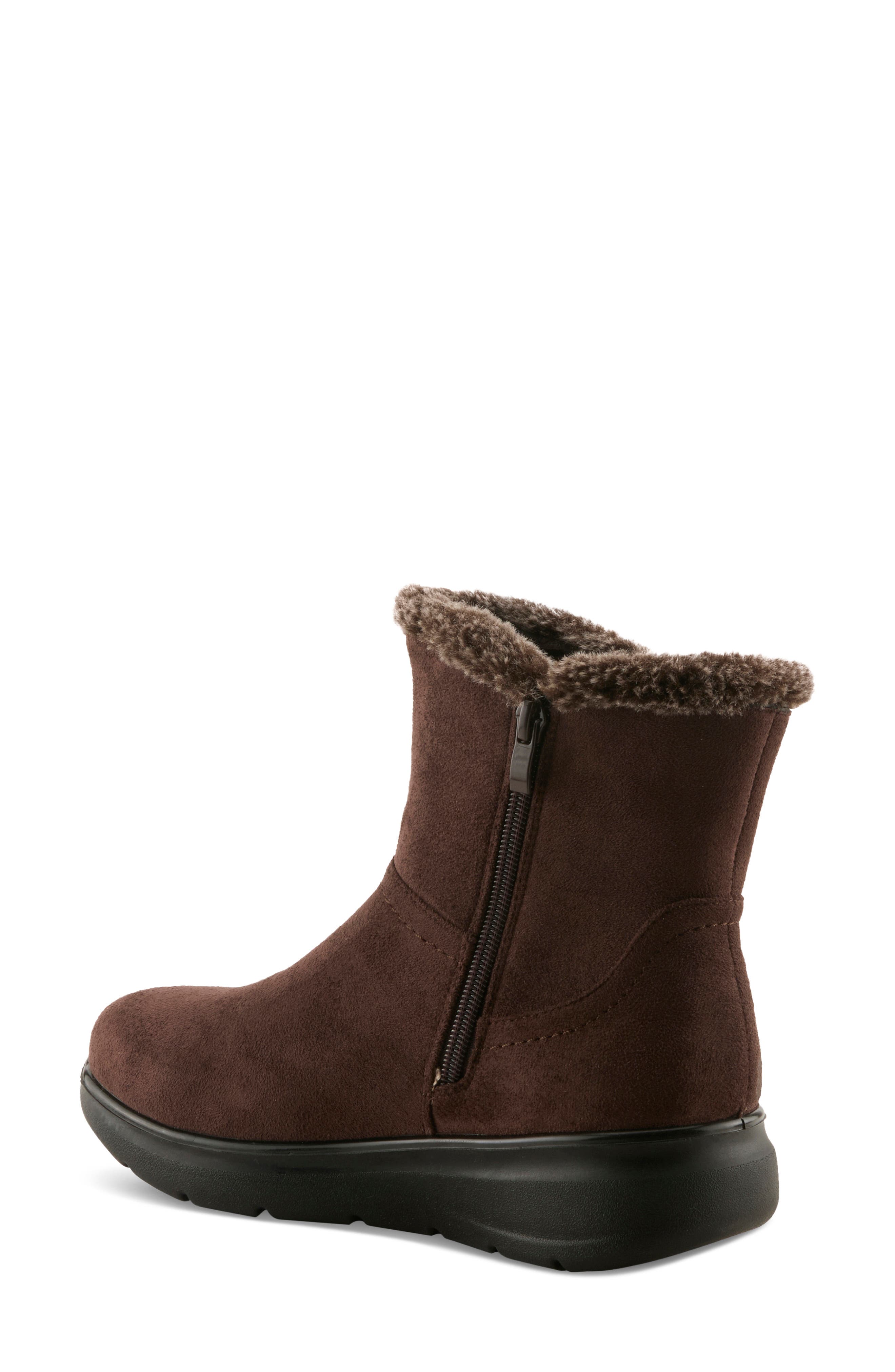 Daeloriah Water Resistant Faux Fur Bootie, Alternate, color, BROWN