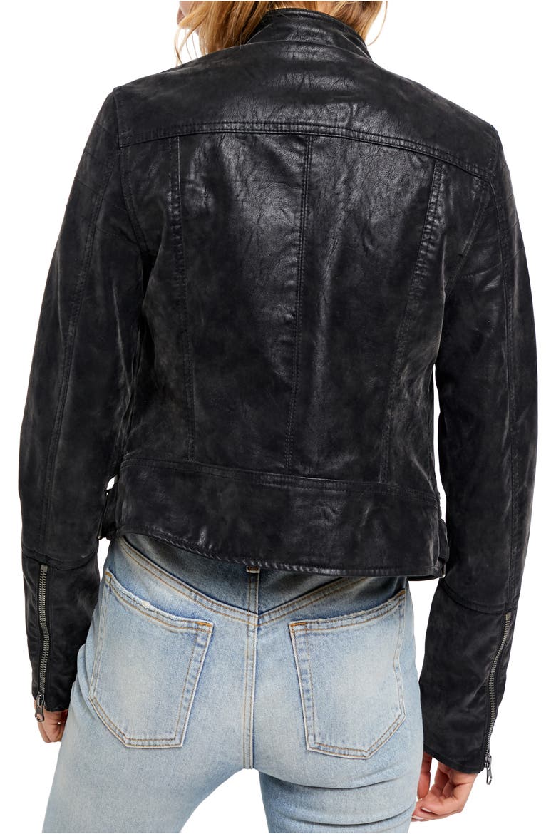 Fenix Faux Leather Moto Jacket, Alternate, color, BLACK