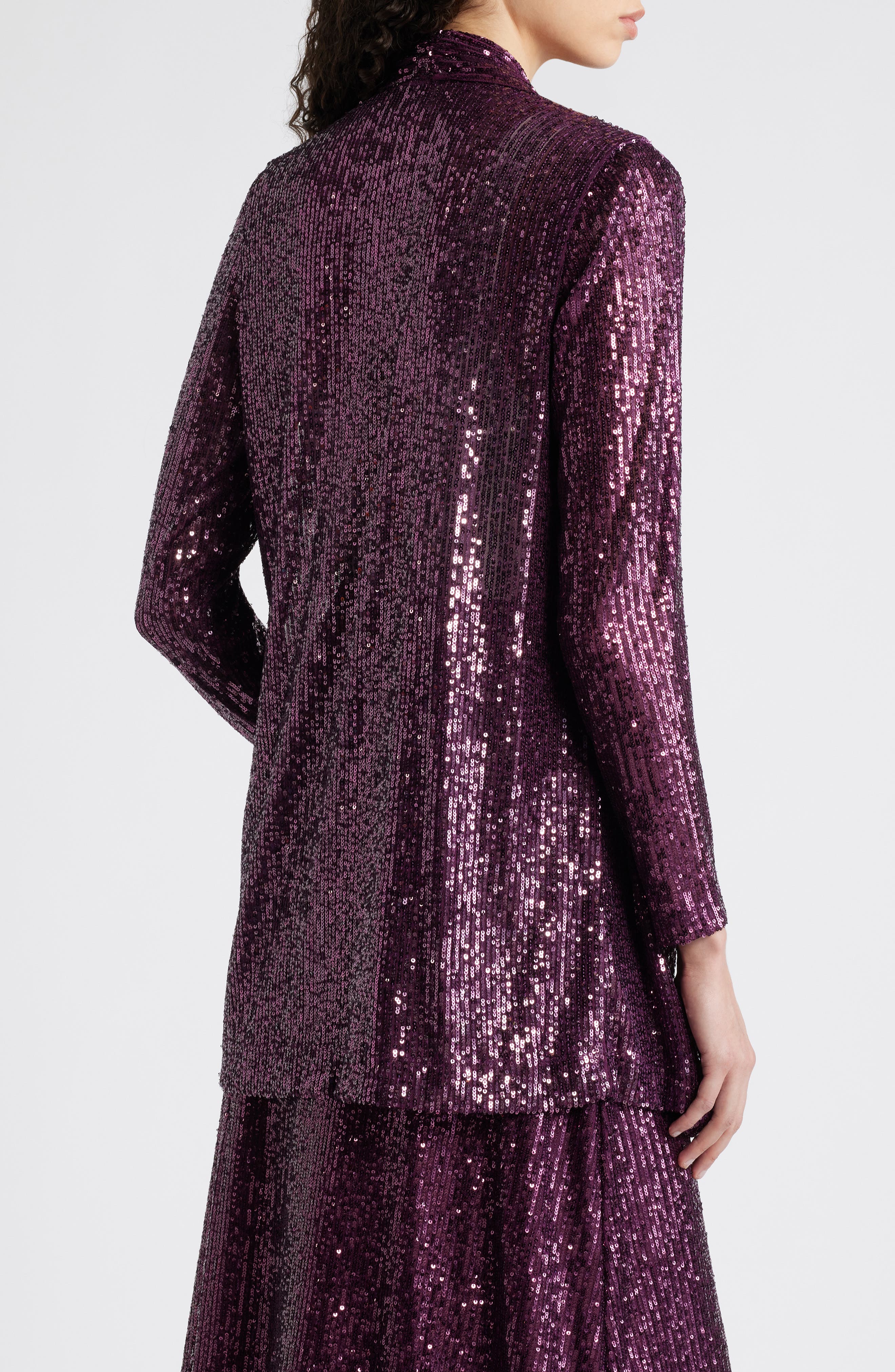 Sequin Draped Open Front Cardigan - image 2