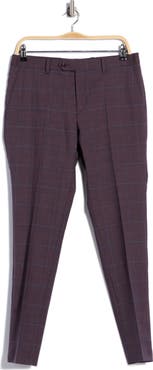 Original Penguin Plaid Flat Front Stretch Wool Blend Dress Pants