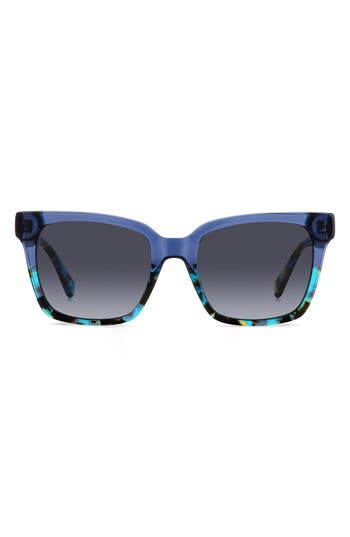 Kate Spade New York Harlow Gs 55mm Gradient Polarized Square Sunglasses In Blue