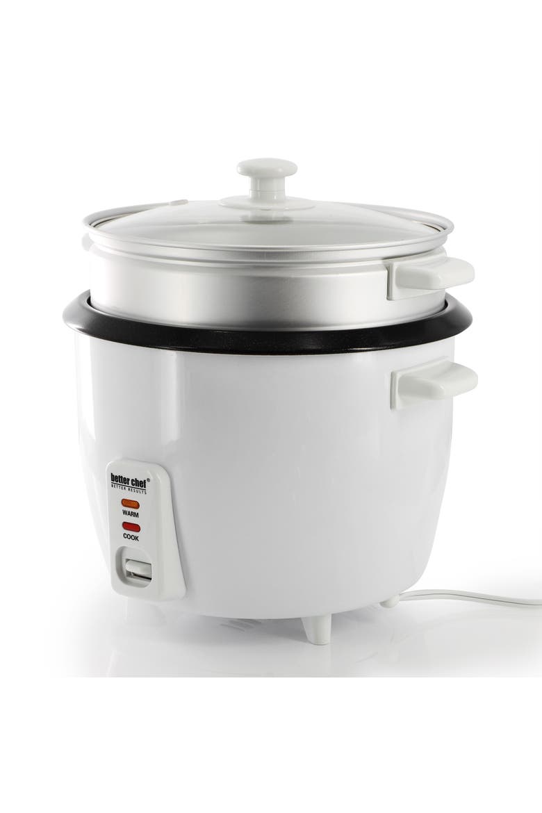 10 Cup Ceramic Bowl Rice Cooker with Steamer Attachment, Alternate, color, White
