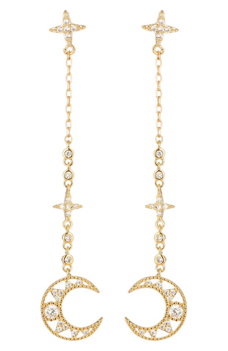 EYE CANDY LOS ANGELES Laika Crescent Moon Drop Earrings, Main, color, Gold