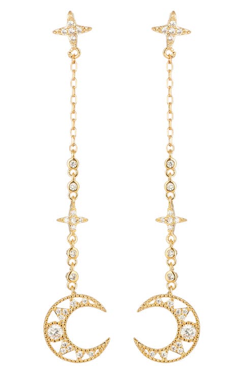 Laika Crescent Moon Drop Earrings