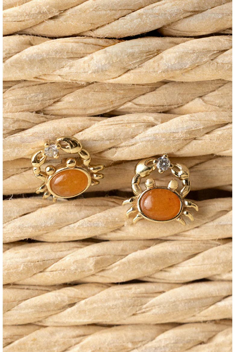 Crab Stud Earrings, Alternate, color, Gold Vermeil