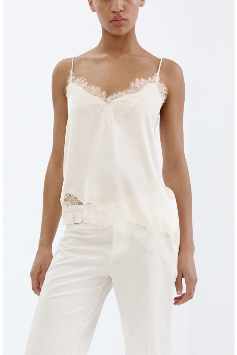 Asymmetrical Lace Lingerie Top, Main, color, IVORY WHITE