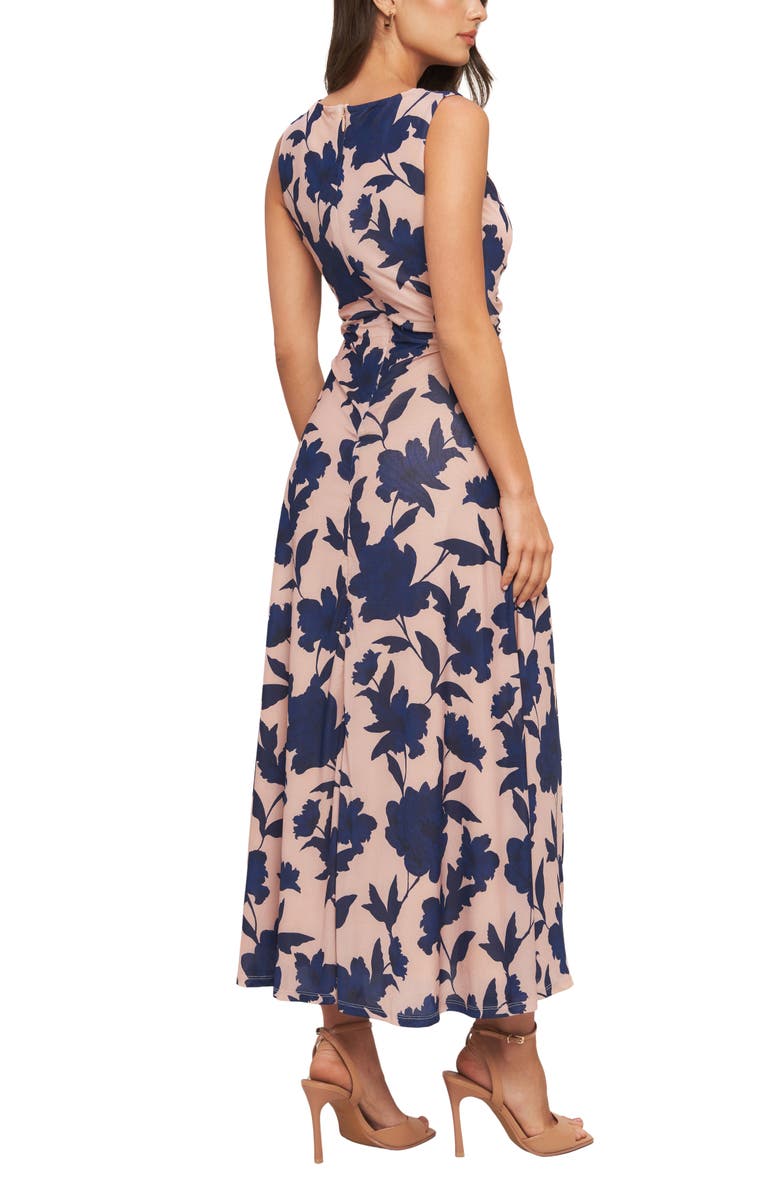 FLYING TOMATO Floral Sleeveless Ruched Mesh Maxi Dress, Alternate, color,