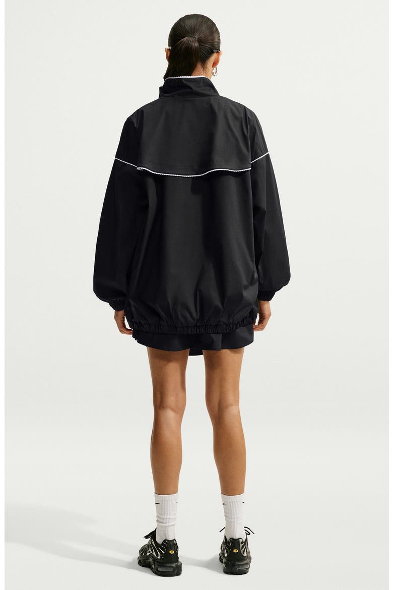 Sportswear Scallop Trim Poplin Skirt, Alternate, color, 010 BLACK/SAIL