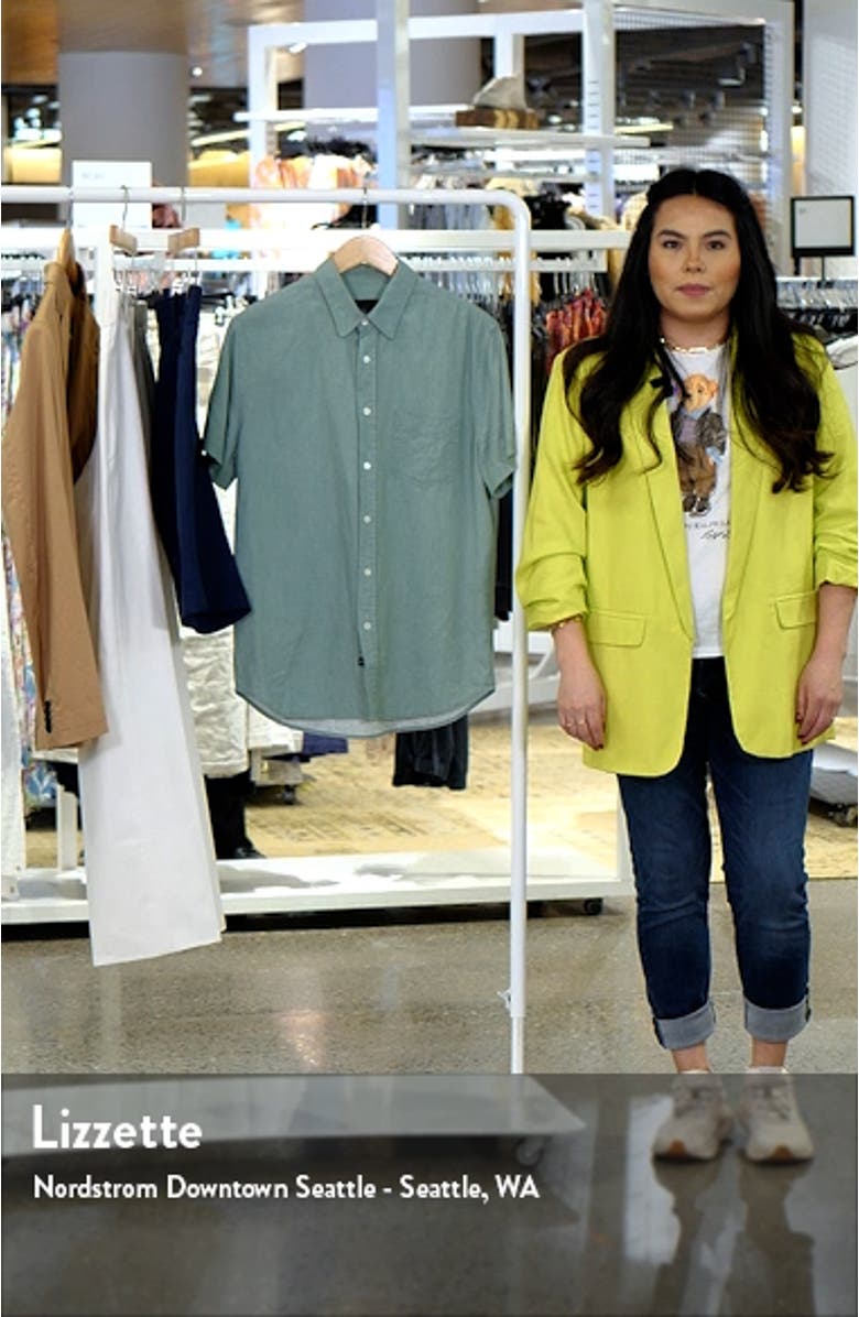 Paros Short Sleeve Linen Blend Button-Up Shirt, sales video thumbnail