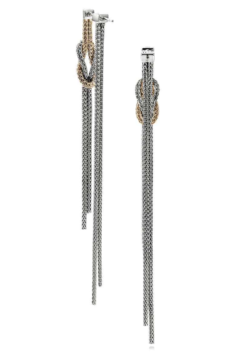 Love Knot Drop Earrings, Alternate, color, SILVER