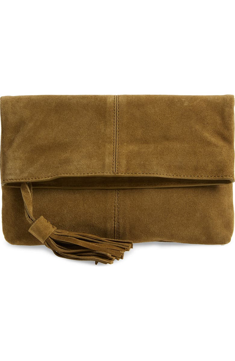 Leith Suede Clutch, Main, color,