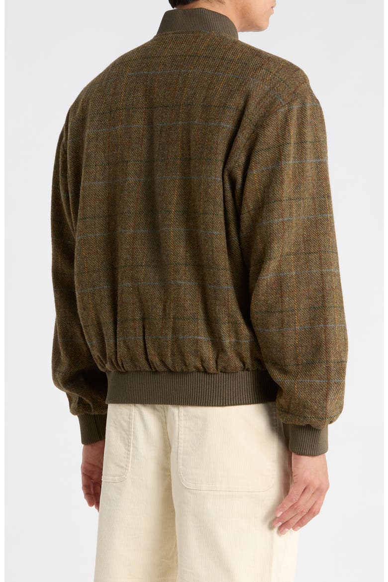 Damian Wool Plaid Bomber Jacket, Alternate, color, GREEN