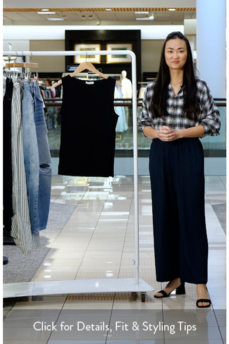 Sleeveless Boat Neck Side Slit T-Shirt video