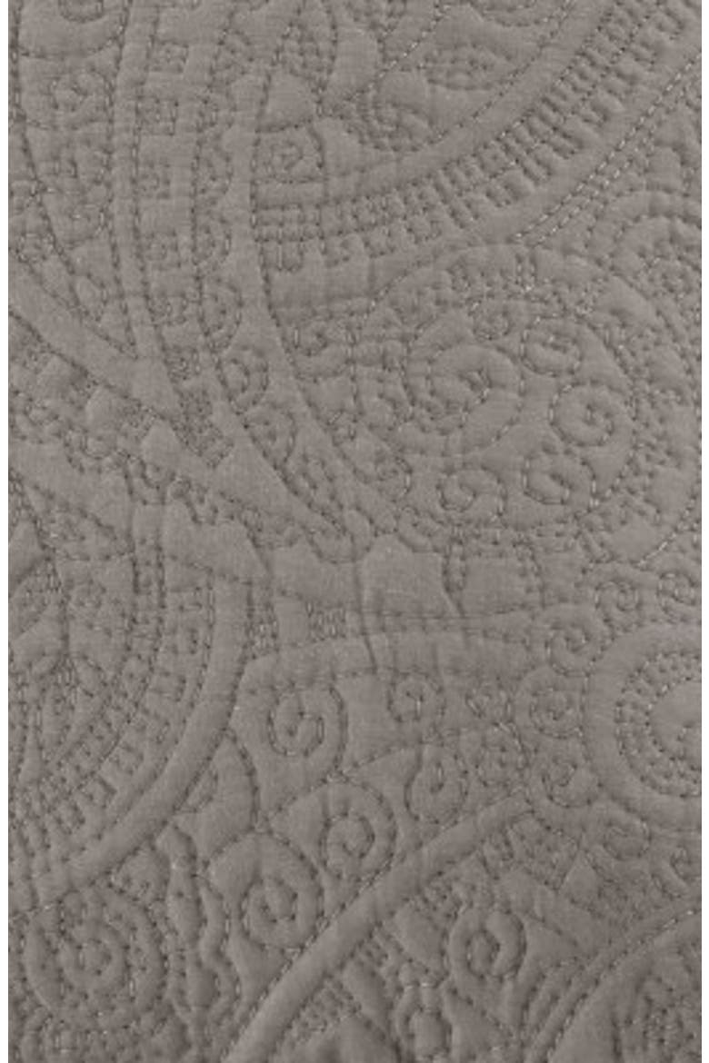 Pretty Paisley Embroidered 2-Piece Quilt Set, Alternate, color, GREY