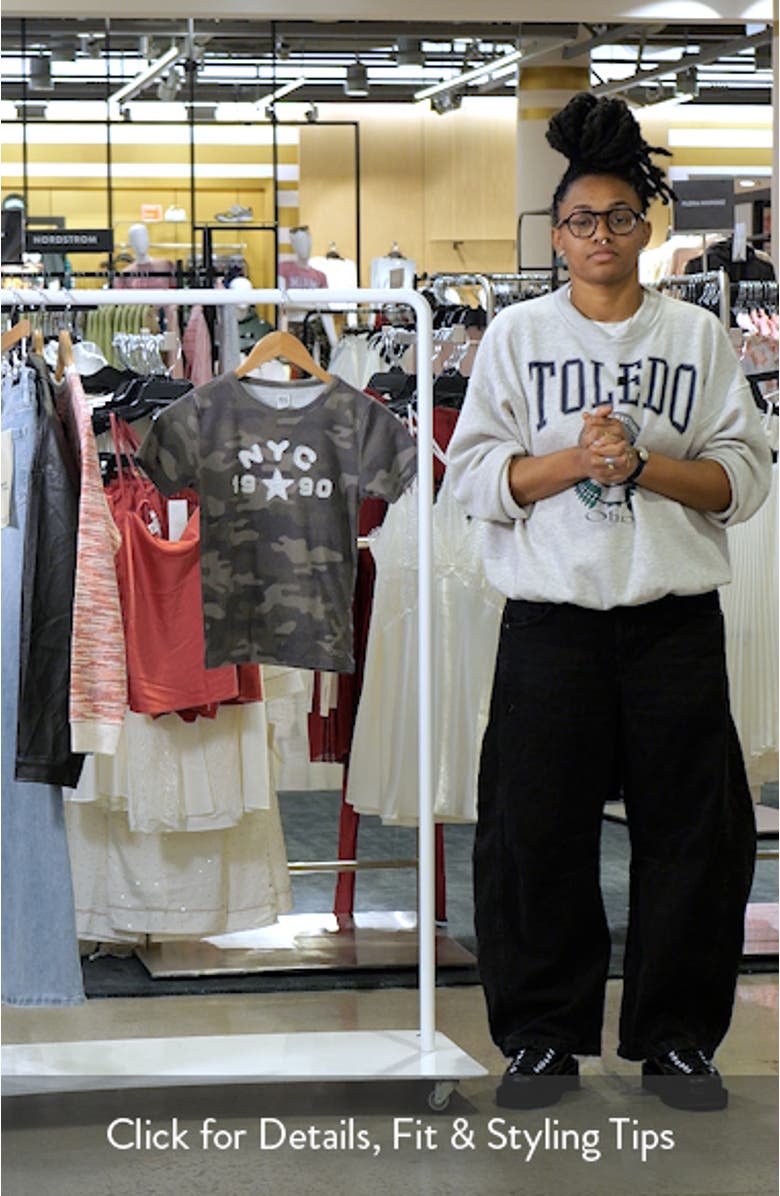 NYC 1990 Appliqué Stripe Cotton Graphic T-Shirt, sales video thumbnail