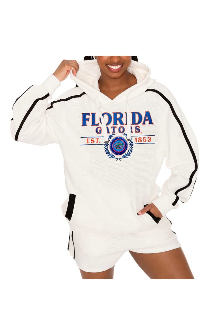 Women's Gameday Couture Cream Florida Gators Down, Set, Go Pullover Hoodie and Shorts Set, Main, color, Cream