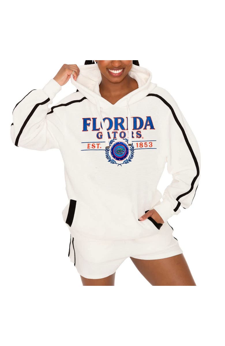 GAMEDAY COUTURE Women's Gameday Couture Cream Florida Gators Down, Set, Go Pullover Hoodie and Shorts Set, Main, color, Cream