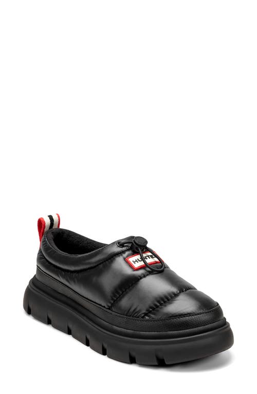 Hunter Madi Platform Puffer Slipper In Black