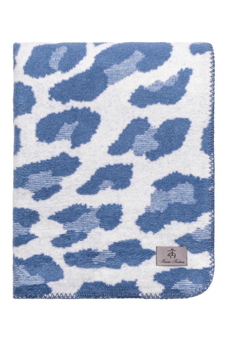 Leopard Throw Blanket, Alternate, color, BLUE