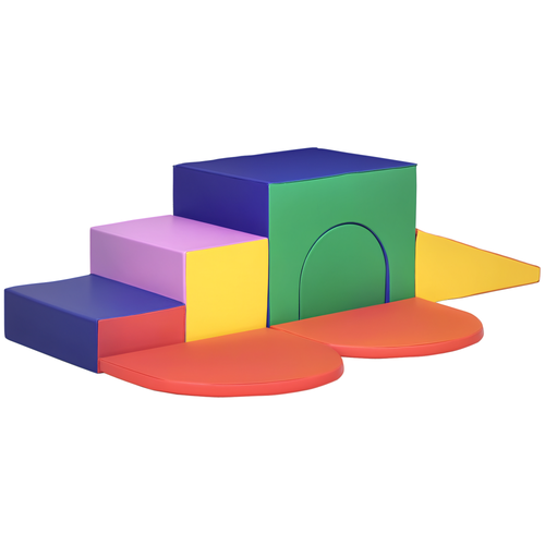 Qaba 7-Piece Rearrangeable Toddler Climber, Baby Soft Play Equipment in Multi-Colored  product