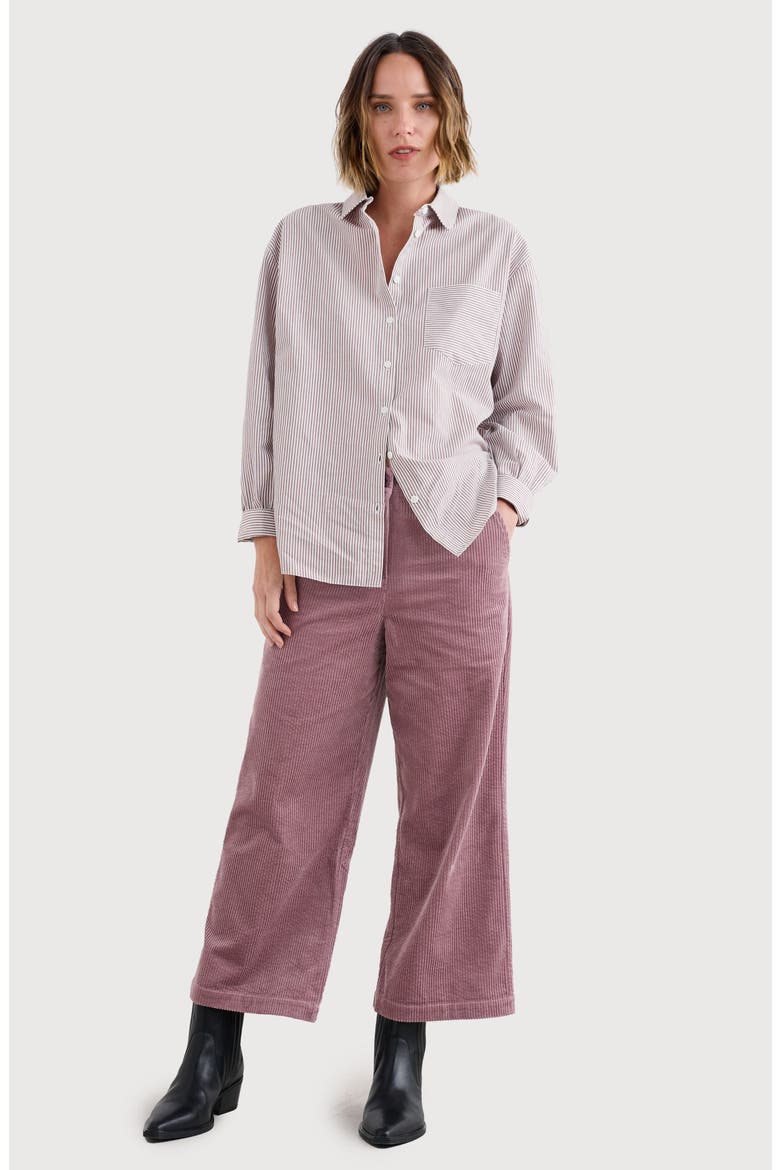 Asphodel Crop Wide Leg Corduroy Pants, Alternate, color, ELDERBERRY