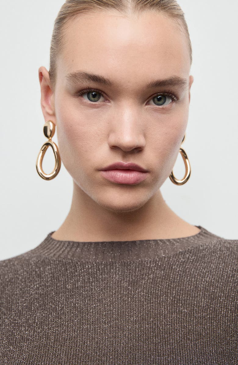 MANGO Sparkle Finely Knit Sweater, Alternate, color, Chocolate