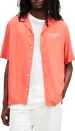 AllSaints Access Short Sleeve Graphic Camp Shirt