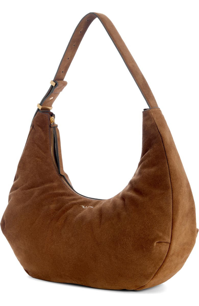 rag & bone Large Hudson Suede Hobo Bag, Alternate, color, Brown