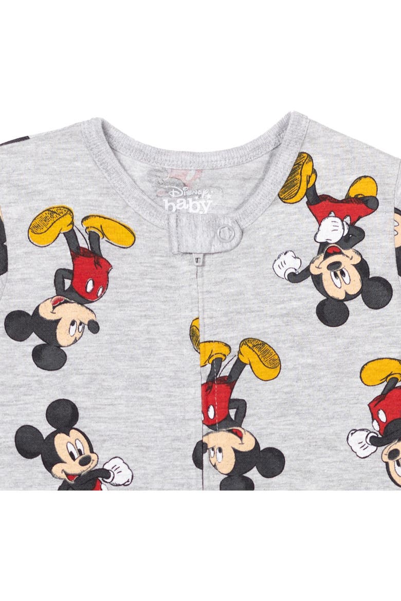 Mickey Mouse 2-Pack Footed One-Piece Sleep N' Play, Alternate, color, Oatmeal Grey Mickey