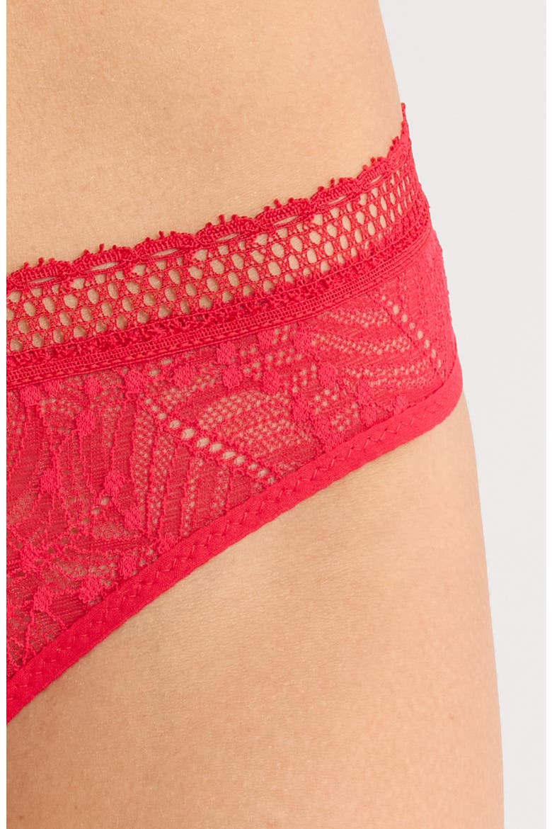 Comete Lace Tanga, Alternate, color, RUBY