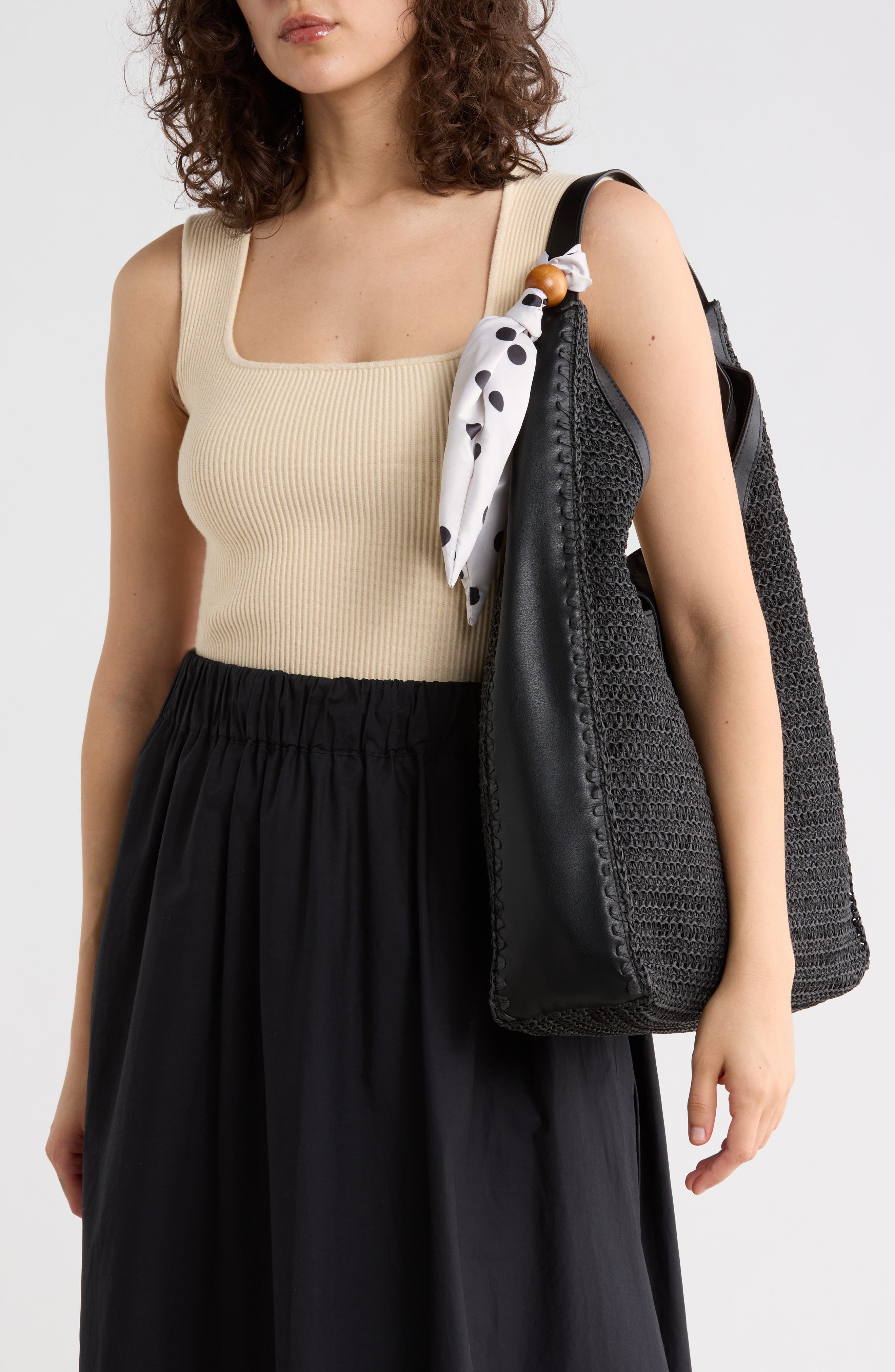 Steve Madden Bfreya Hobo Bag, Alternate, color, Black/ Black