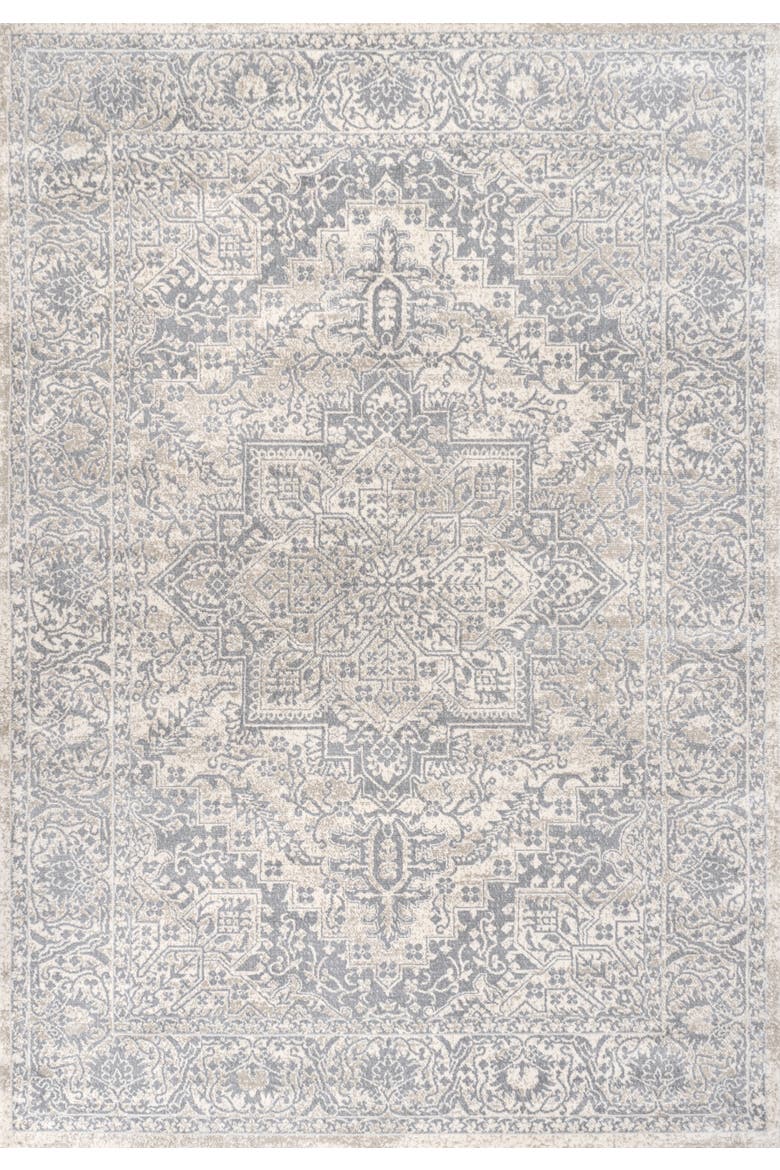 Modern Persian Vintage Medallion Area Rug, Alternate, color, Cream