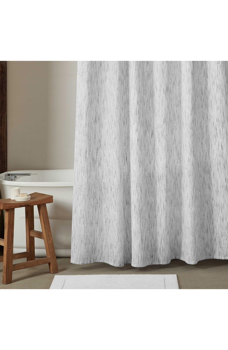 Calvin Klein Home Speckled Waffle Shower Curtain, Alternate, color, Open White