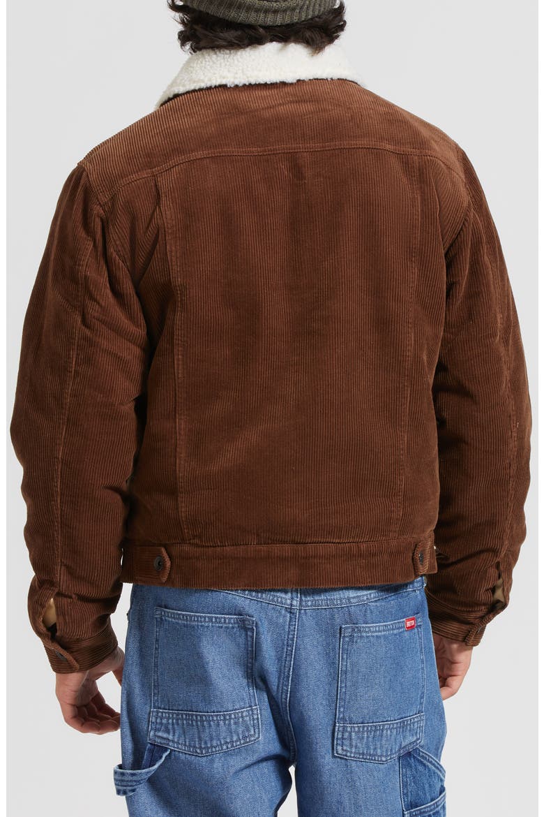 High-Pile Fleece Lined Corduroy Trucker Jacket, Alternate, color, PINECONE BROWN