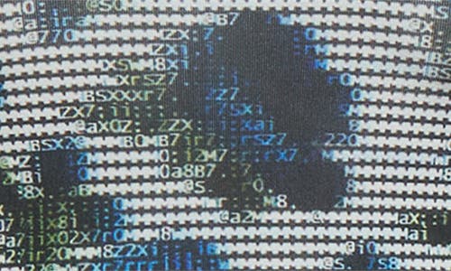 Coperni Suspended Ascii Floral Long Sleeve Jersey Dress In Multi